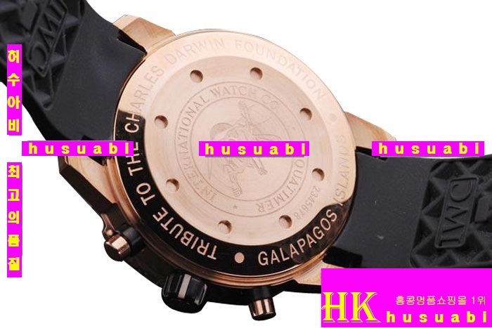 ̴ ð Replica IWC Schaffhausen Black Rubber Gold Plated Japanese Quartz Movement 44 x 51 mm. YC010-22