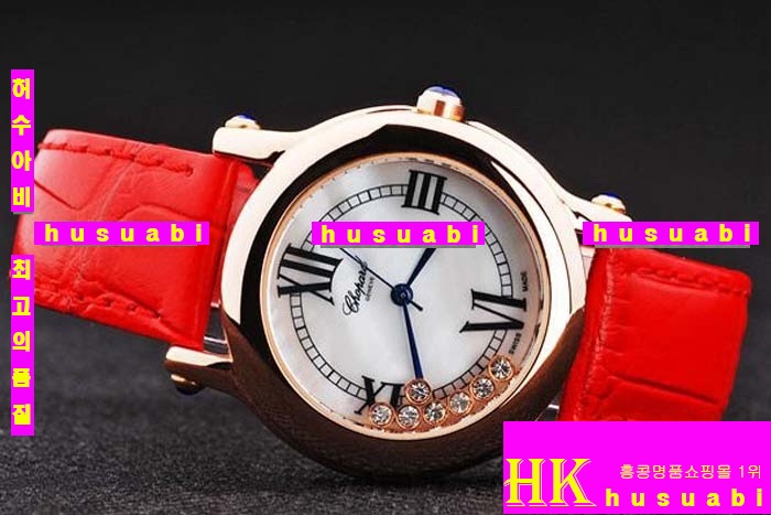 ĵ ڽð Replica Chopard Japanese Quartz MOVEMENT 18k yellow gold Case Bezel Red snake Bracelet Women. sa-6