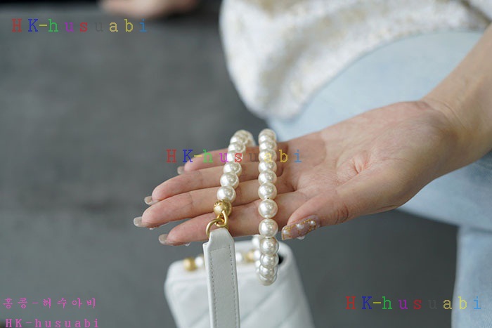 ★미러급★샤넬 CC로고 클래식 램스킨 진주 스트랩 플랩 카드 홀더 미니백 AP2185 (2컬러)