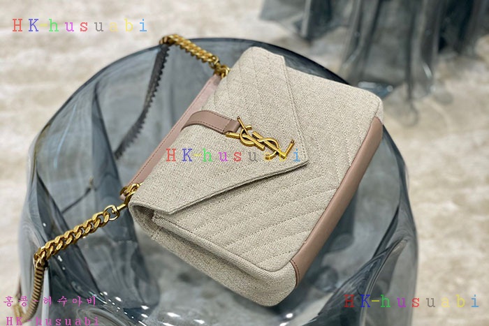 ★미러급★입생로랑 리넨  컬리지 미디엄 백  6002792