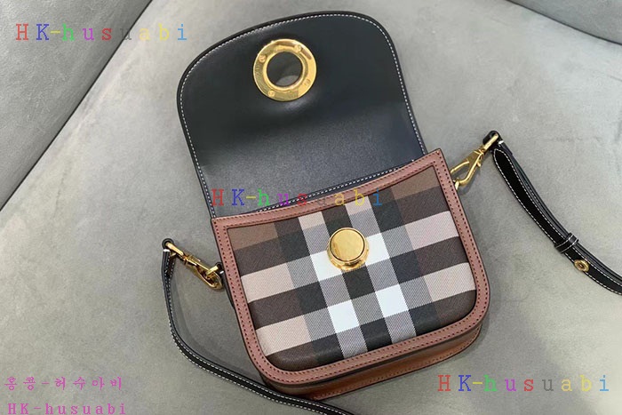 ★미러급★버버리 체크 레더 스몰 엘리자베스 백 80557811