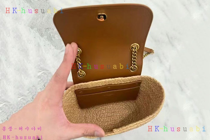 ★미러급★입생로랑 로고 라피아 숄더백 774269